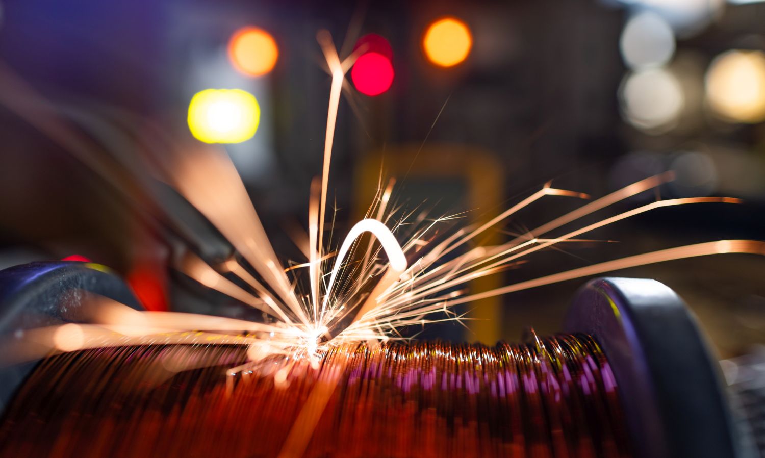 electric sparks caused by welding